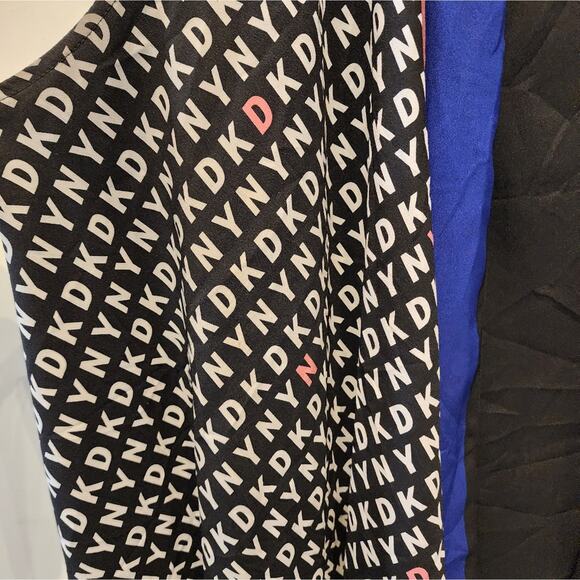 DKNY Black White Logo Vest Loose Fit Long Vest Women's Size M / L - Picture 8 of 8